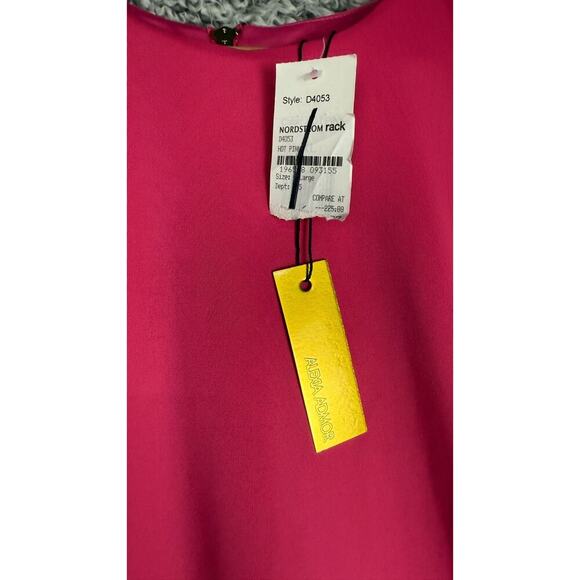 NWT Alexia Admor Valeria Dress Hot Pink Crew Neck Slit Thigh Knee Length Size XL - Picture 8 of 12